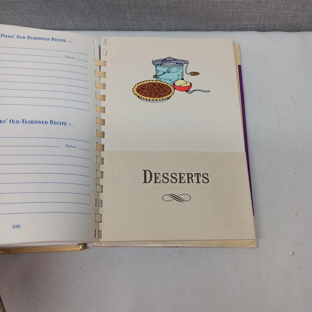 Home Folks Old Fashioned Recipe Keeper Sweetwater Press Vintage Blank Cookbook